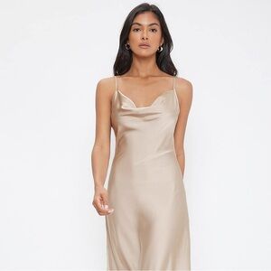 Aritzia Cream Cowl Neck Slip Dress